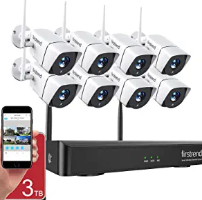 1080P Wireless Security Camera System, Firstrend 8CH Wireless NVR System with 8pcs 1080P HD Security Camera