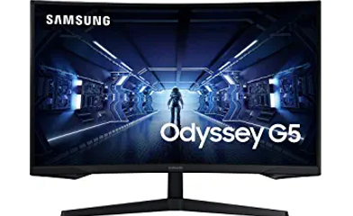 SAMSUNG Odyssey G5 Series 32-Inch WQHD (2560x1440) Gaming Monitor, 144Hz, Curved, 1ms, HDMI, Display Port