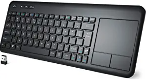 Wireless Keyboard with Touchpad, WisFox 2.4G Slim Ergonomic Wireless Keyboard