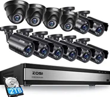 ZOSI 16CH 1080P Security Camera System with 2TB Hard Drive