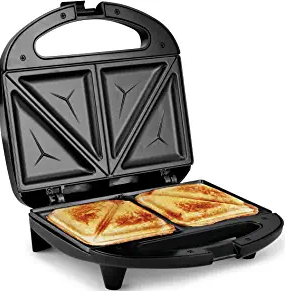 Elite Gourmet ESM2207 Sandwich Panini Maker Grilled Cheese Machine Tuna Melt Omelets Non-Stick Surface, 2 Slice,