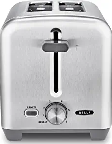 BELLA 2 Slice Toaster, Quick & Even Results Every Time, Wide Slots Fit Any Size Bread Like Bagels or Texas Toast, 
