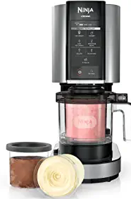 Ninja NC301 CREAMi Ice Cream Maker, for Gelato, Mix-ins, Milkshakes, Sorbet, Smoothie Bowls & More, 7 One-Touch Programs, with (2) Pint Containers & Lids, Compact Size, Perfect for Kids