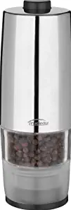 Trudeau One-Hand Battery Operated Pepper Mill, Stainless Steel Finish 