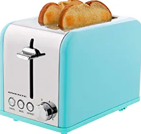 Ovente Electric Stainless Steel 2 Slice Toaster, Extra Wide Slot with 6 Toast Settings and Removable Crumb Tray Perfect for Bread English Muffins Rolls and Bagels,